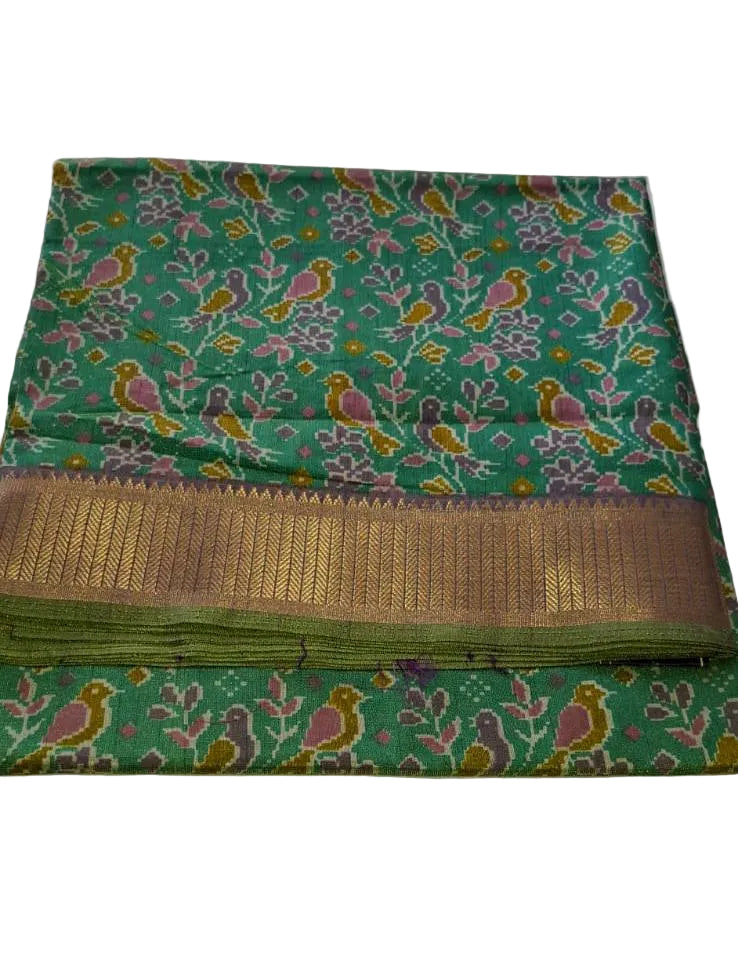 LIGHT GREEN COLOR PATOLA SILK SAREE