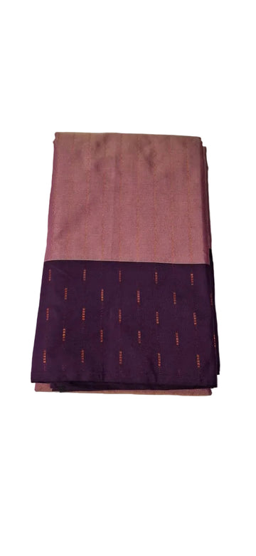 LIGHT LAVENDER WITH  PURPLE COLOR AARANI DOUBLE COLOR SILK SAREE