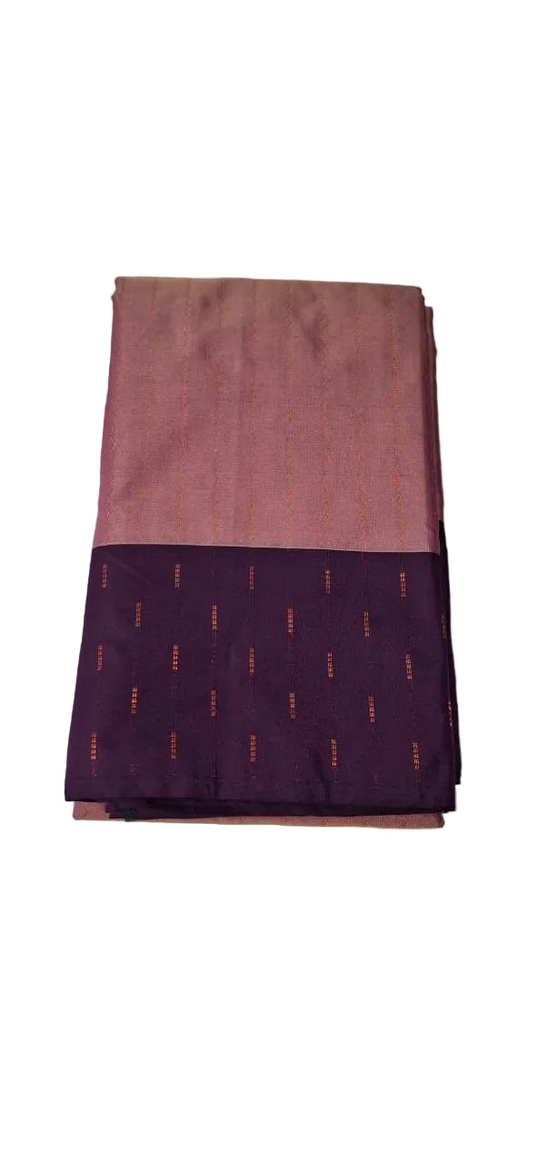 LIGHT LAVENDER WITH  PURPLE COLOR AARANI DOUBLE COLOR SILK SAREE
