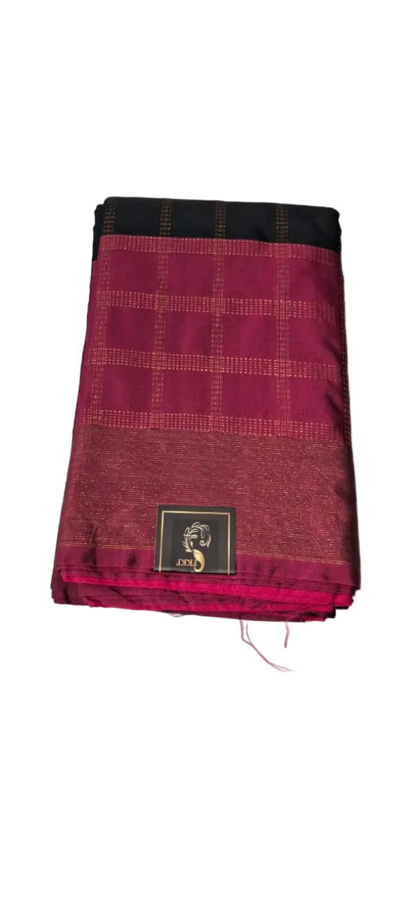 BOTTLE GREEN WITH RICH MAGENTA AARANI DOUBLE COLOR SILK SAREE