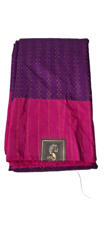 ROYAL PURPLE WITH MAGENTA COLOR AARANI DOUBLE COLOR SILK SAREE