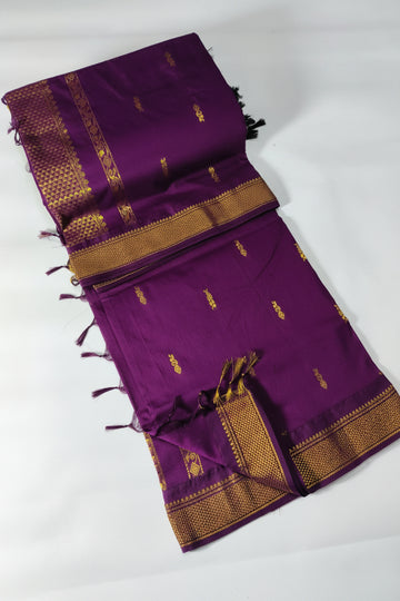 ROYAL WINE COLOR KALYANI PURE COTTON SAREE