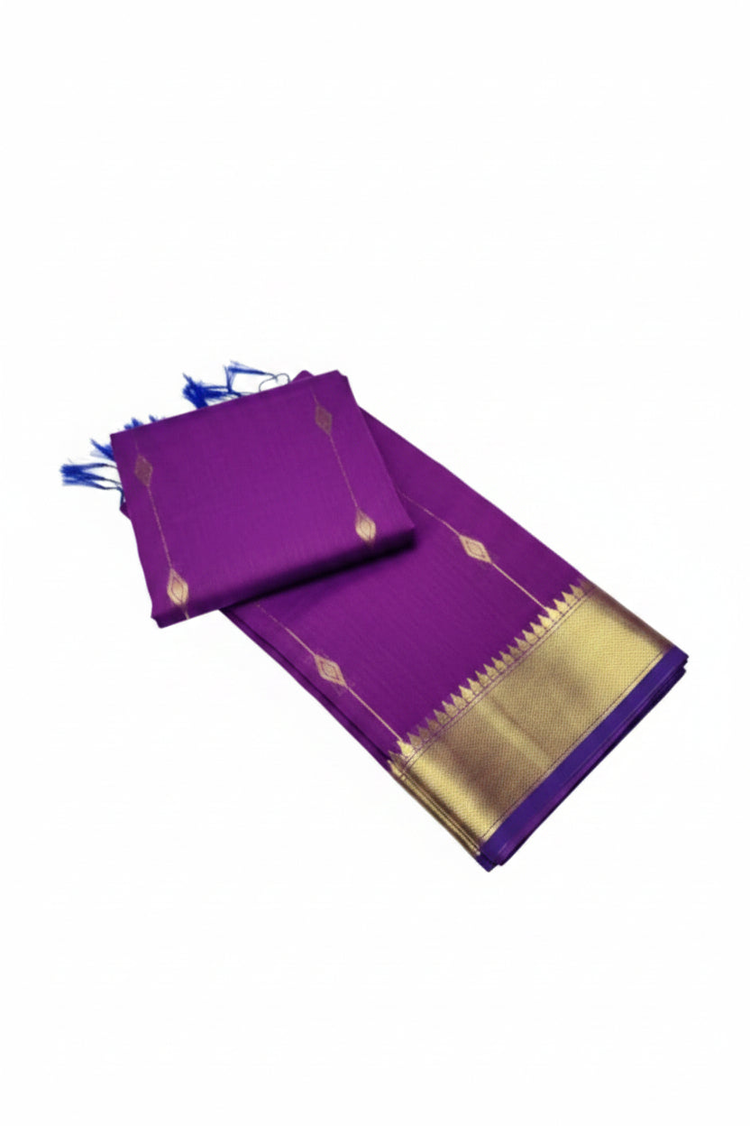 WINE PURPLE VAIRA OOSI SILK COTTON SAREE