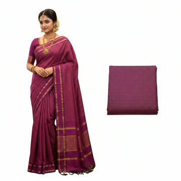 RANI PINK MUTHU KATTAM KALYANI COTTON SAREE