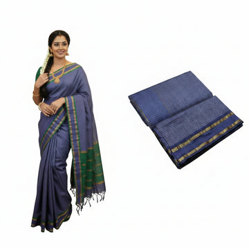 LAVENDER COLOR MUTHU KATTAM KALYANI COTTON SAREE