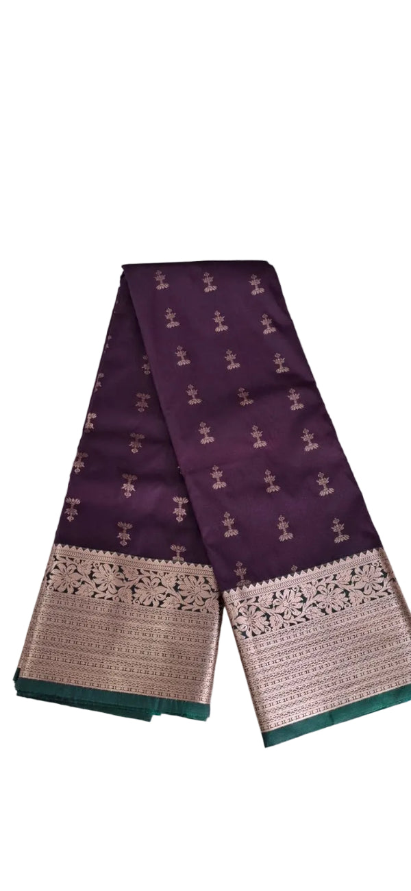 DEEP PURPLE COLOR SOFT SILK SAREE