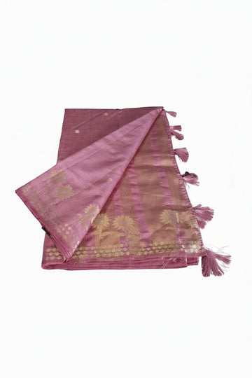 PINK COLOR  TUSSAR SILK SAREE