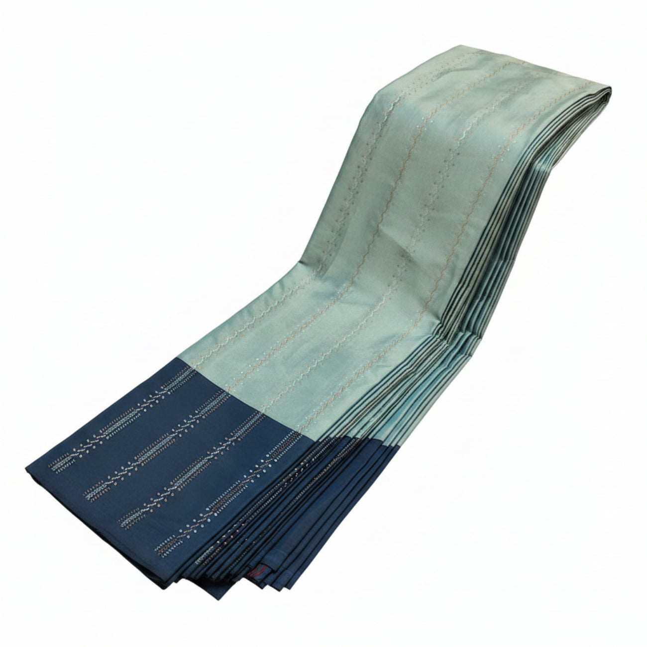 SKY BLUE AND NAVY BLUE AARANI DOUBLE COLOUR SILK SAREE