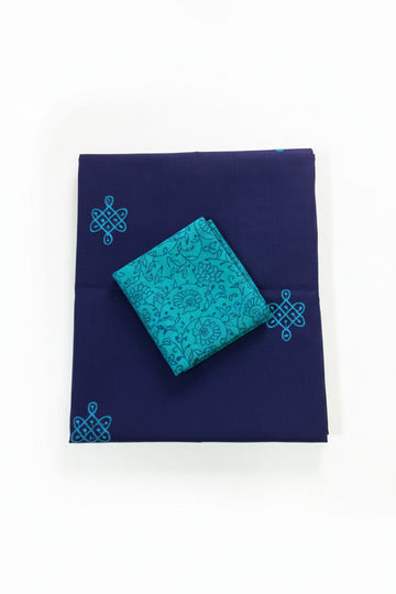 NAVY BLUE EMBROIDARY SOUTH COTTON SAREE