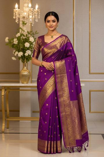 ROYAL PURPLE BANARASI SILK SAREE