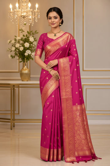MAGENTA COLOR BANARASI SILK SAREE