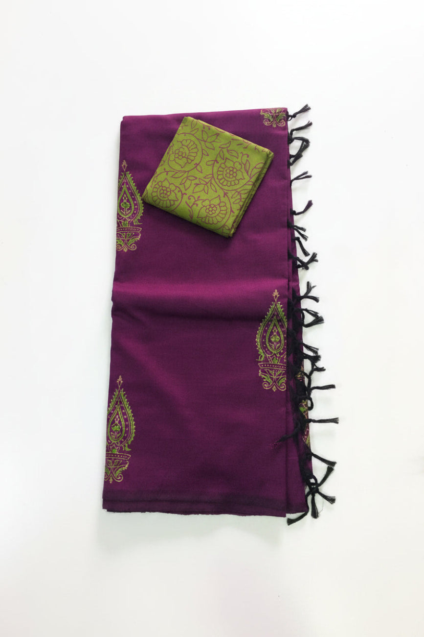 ROYAL PURPLE SOUTH COTTON SAREE