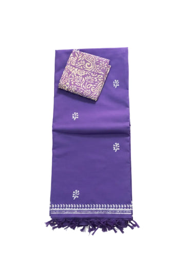 LAVENDER WITH WHITE COLOR SOUTH COTTON SAREE