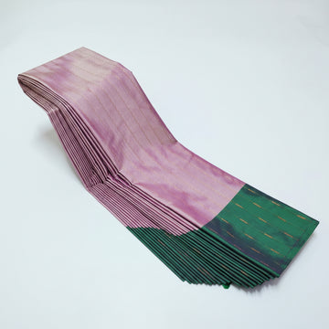Lavender Pink with deep green Aarani double color silk saree