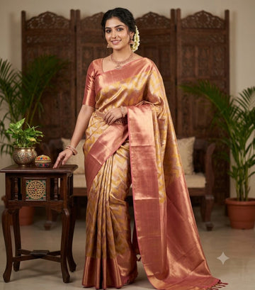 Rose pink color Jyothika inspired silk saree