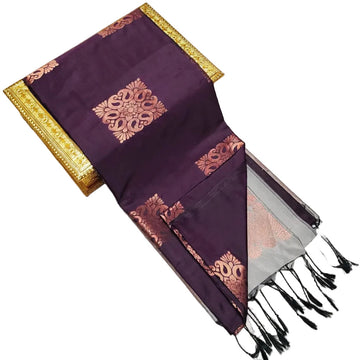 Deep Purple With Rose Gold Soft Silk Saree