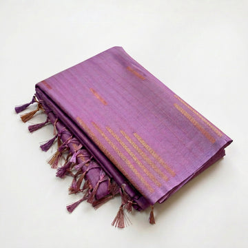 Onion Pink with Gold zari Aarni Temple Border Silk Saree