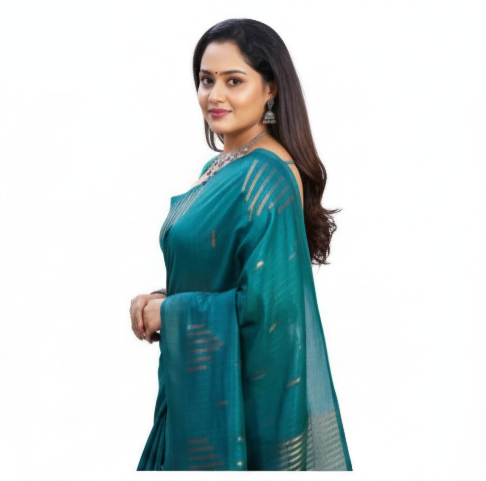 PEACOCK GREEN COLOUR ARANI SILK