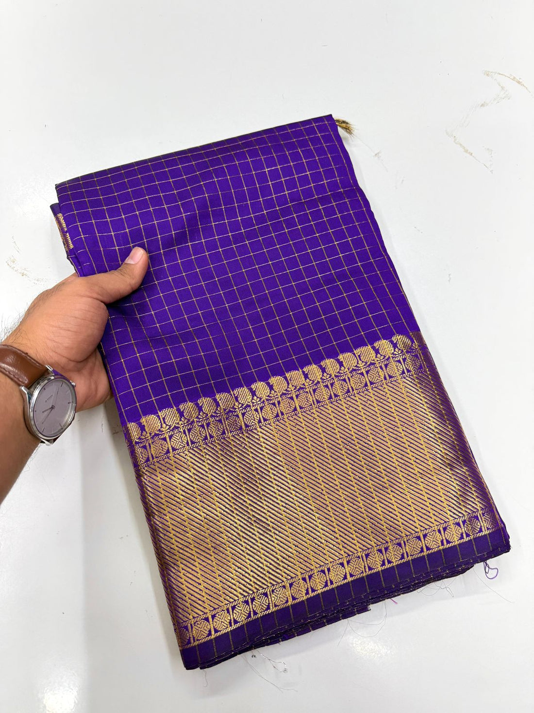 VIOLET COLOUR BANARASI CHECKED COLLECTION