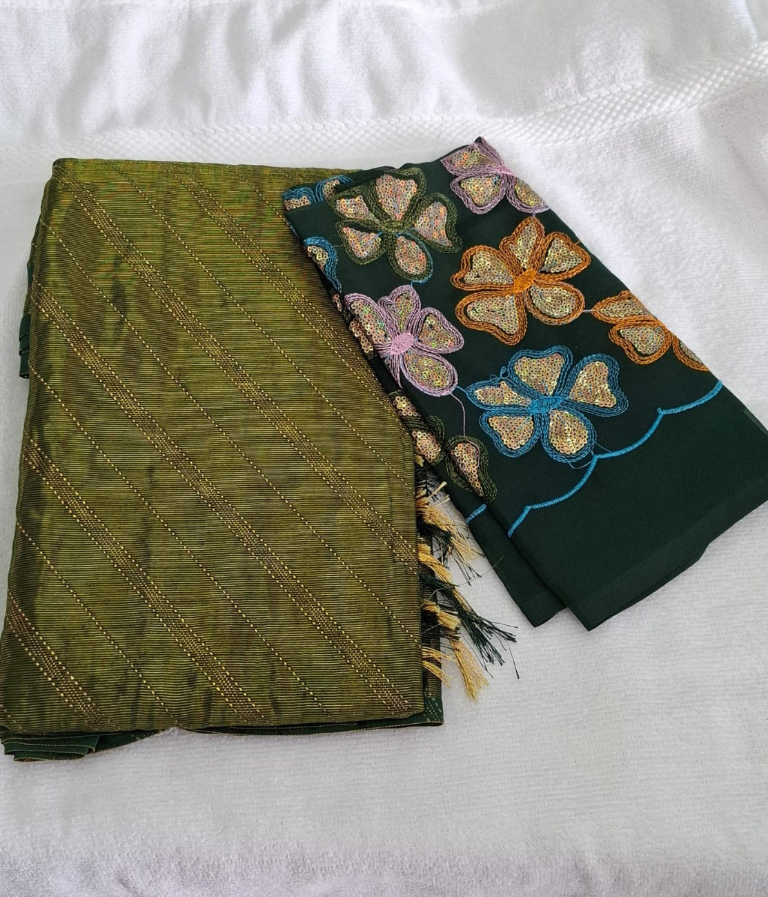 SAMANTHA GREEN COLOR SAREE WITH DESIGNER BLOUSE