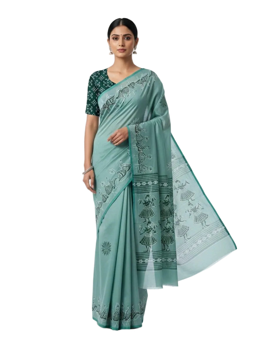 SKY BLUE COLOR SOUTH COTTON SAREE