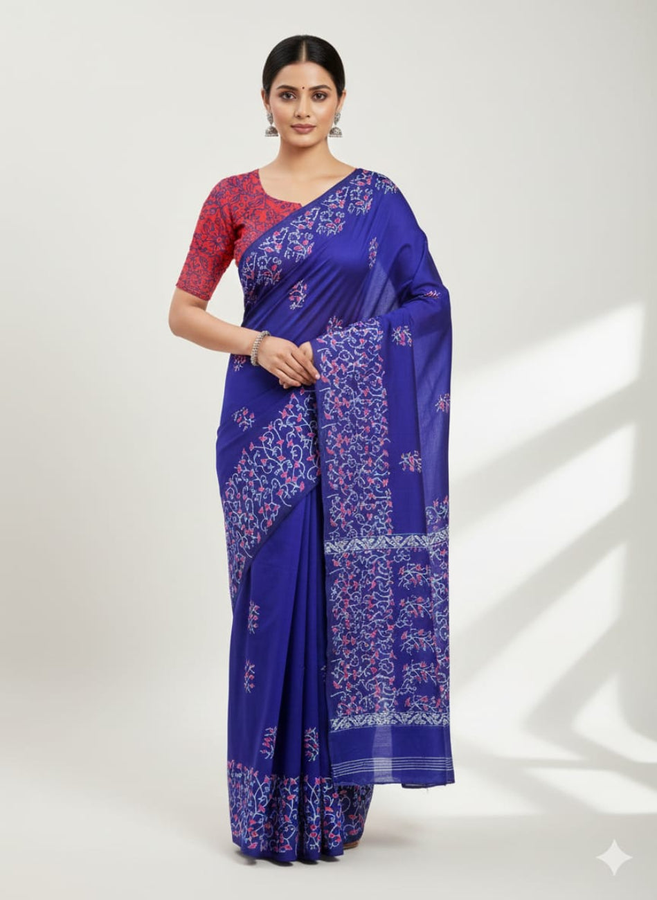 ROYAL BLUE COLOR  SOUTH COTTON SAREE