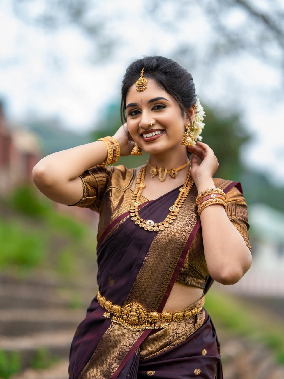 DEEP MAROON COLOR BANARASI SILK SAREE