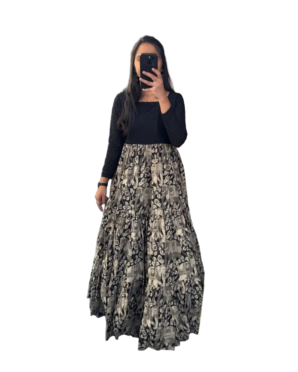 BLACK COLOR TRADIRIONAL WEAR ANARKALI