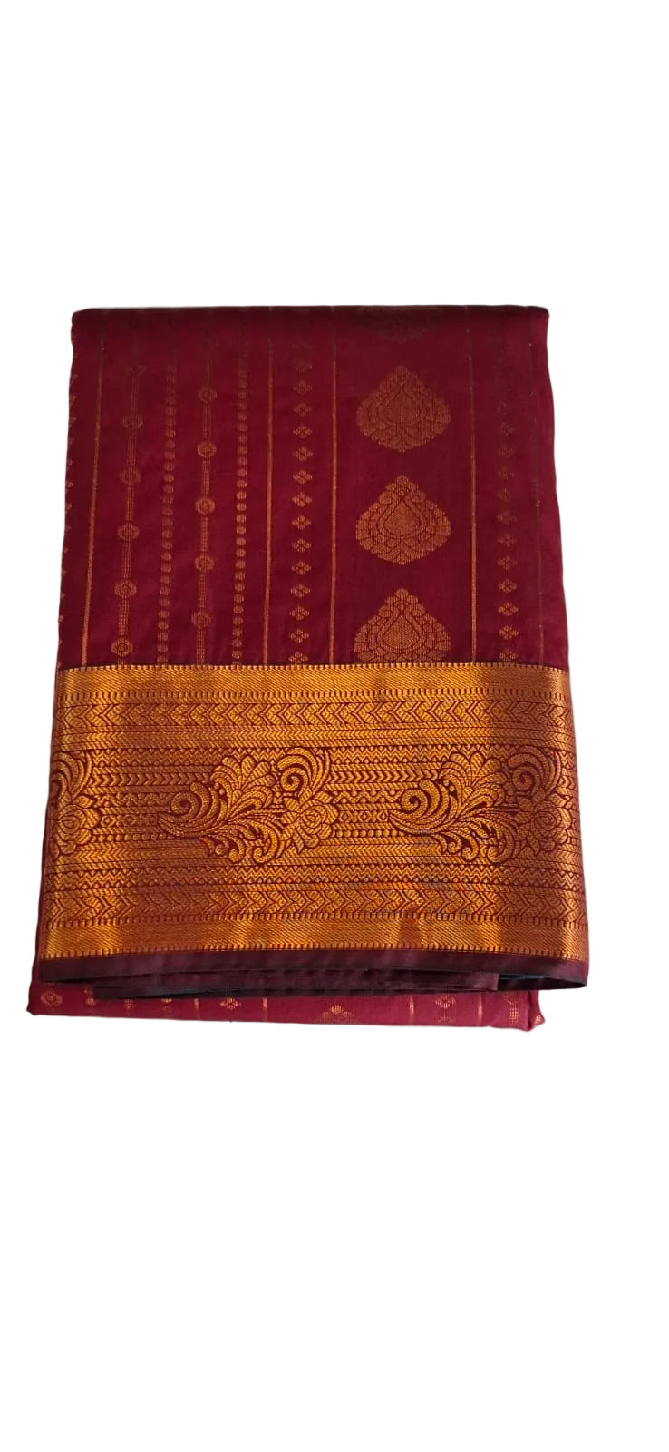 MAROON WITH PEACOCK GREEN SOFT SILK SAREE