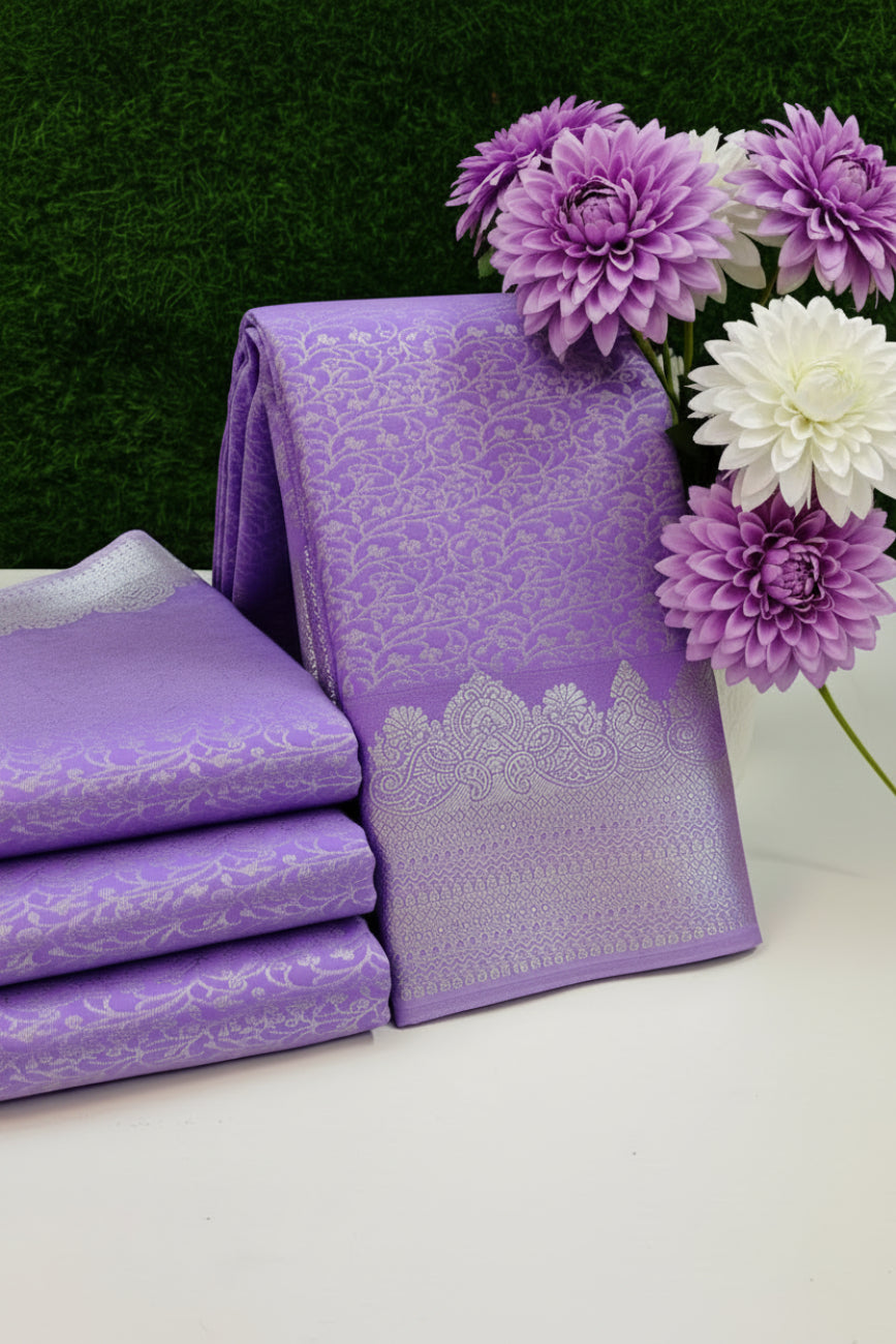 LAVENDER COLOR SOFT SILK SAREE