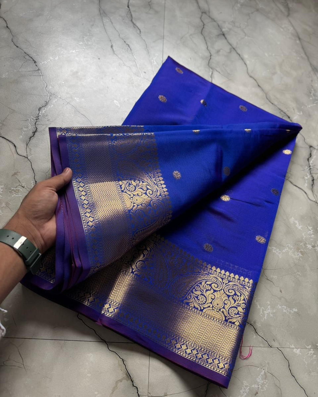 ROYAL BLUE COLOR BANARASI SILK SAREE