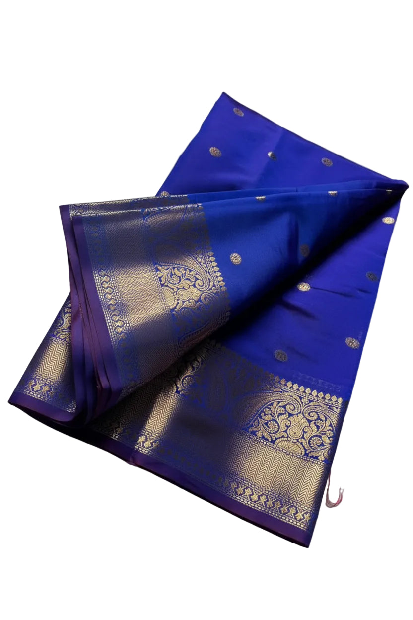 ROYAL BLUE COLOR BANARASI SILK SAREE