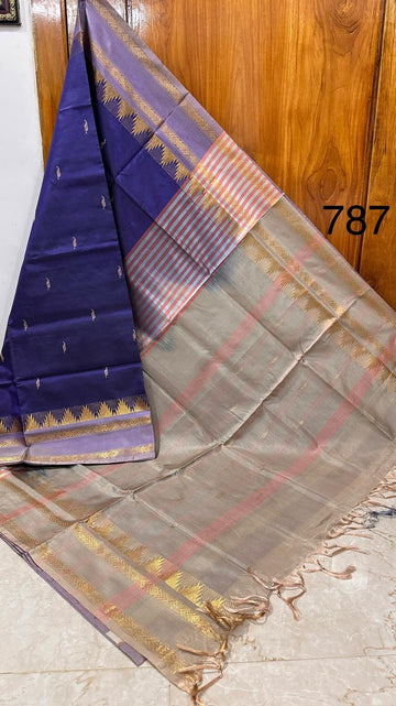 NAVY BLUE COLOR BANANA SILK SAREE