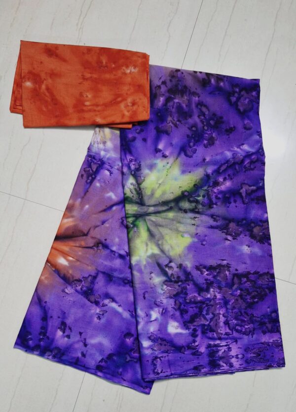 Tie and dye pure cotton saree -fkkf017